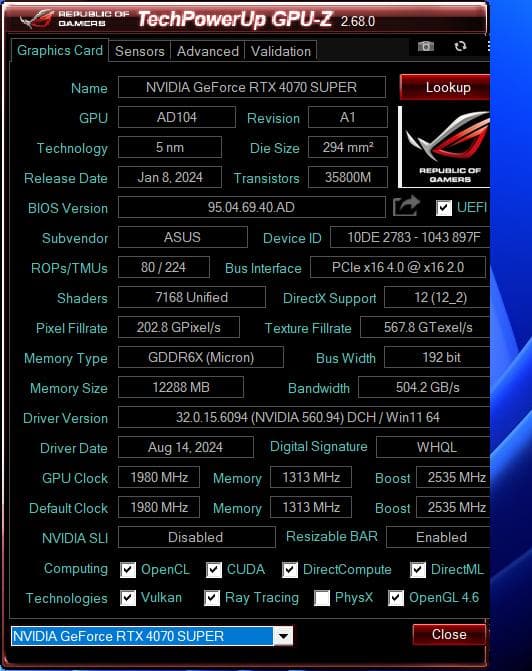 ASUS ProArt RTX 4070 SUPER 12GB ほぼ未使用
