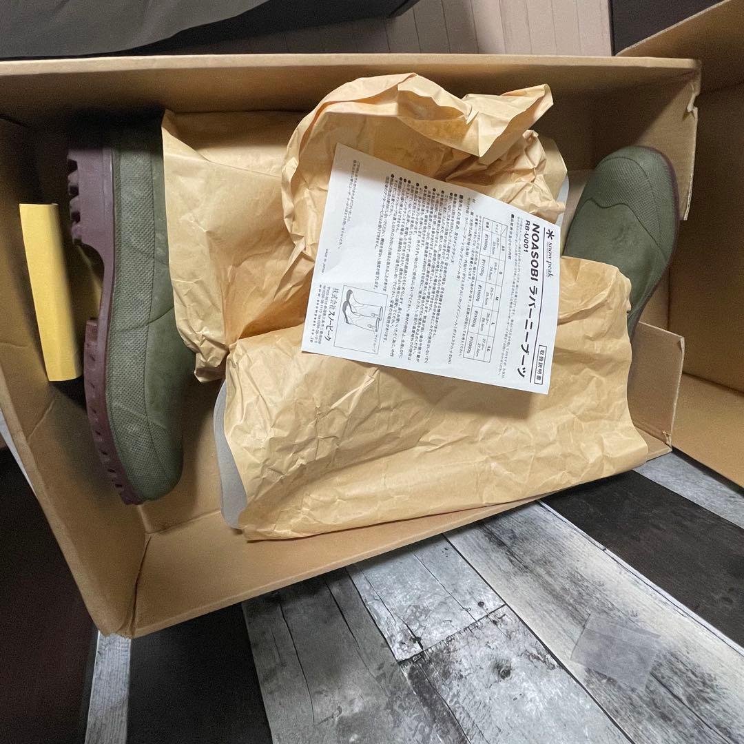 外箱付 スノーピーク NOASOBI ラバーニーブーツ レインブーツ LL 長靴