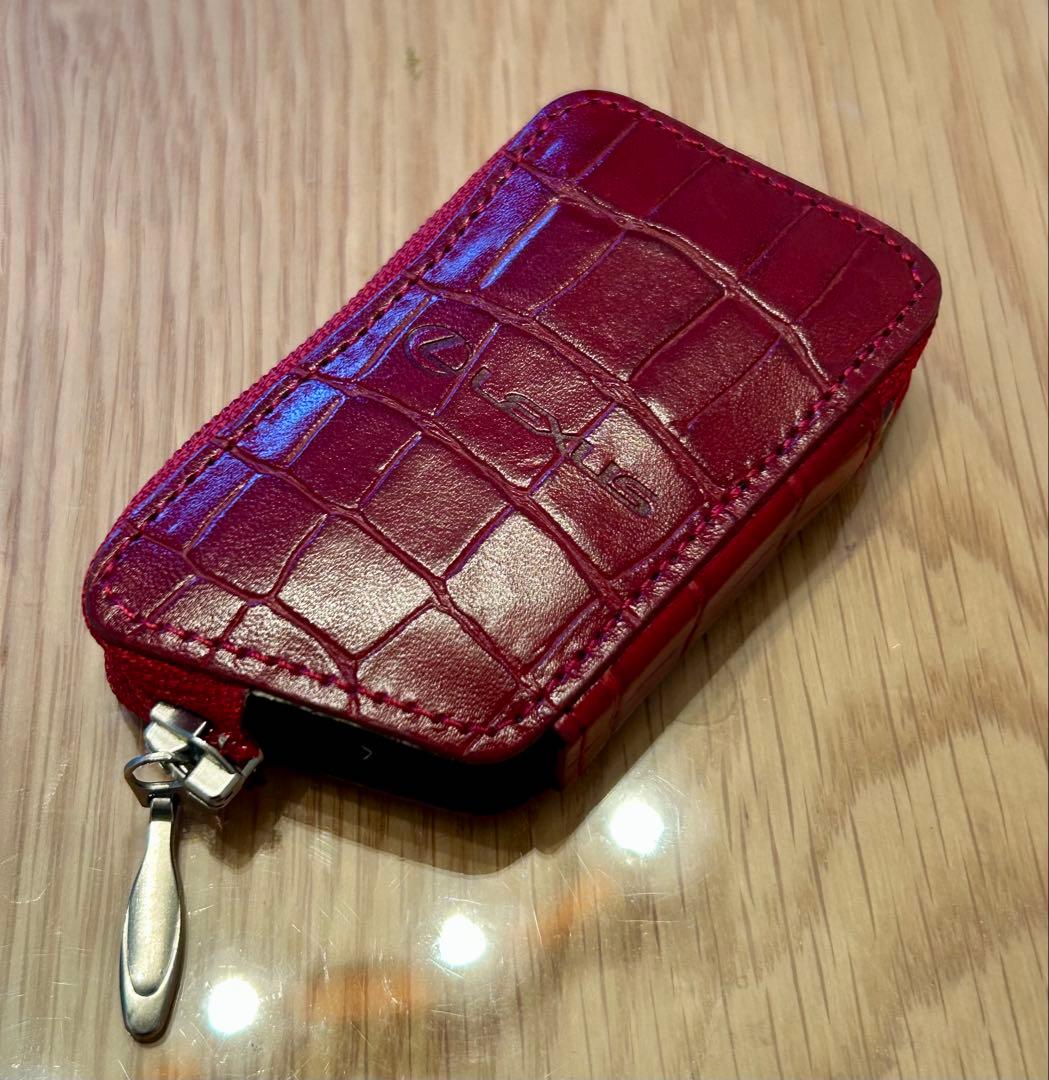 レクサス　純正　レッド クロコダイル型押しキーケース