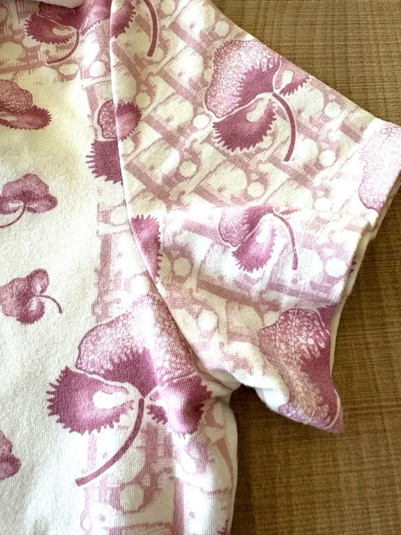 美品 クリスチャンディオール ガリアーノ期 花柄 トロッター ポロシャツ ピンク