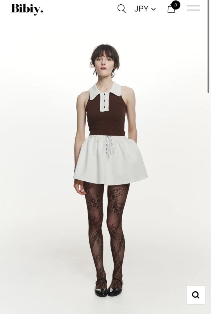 bibiy NELLY MINI SKIRT ホワイト