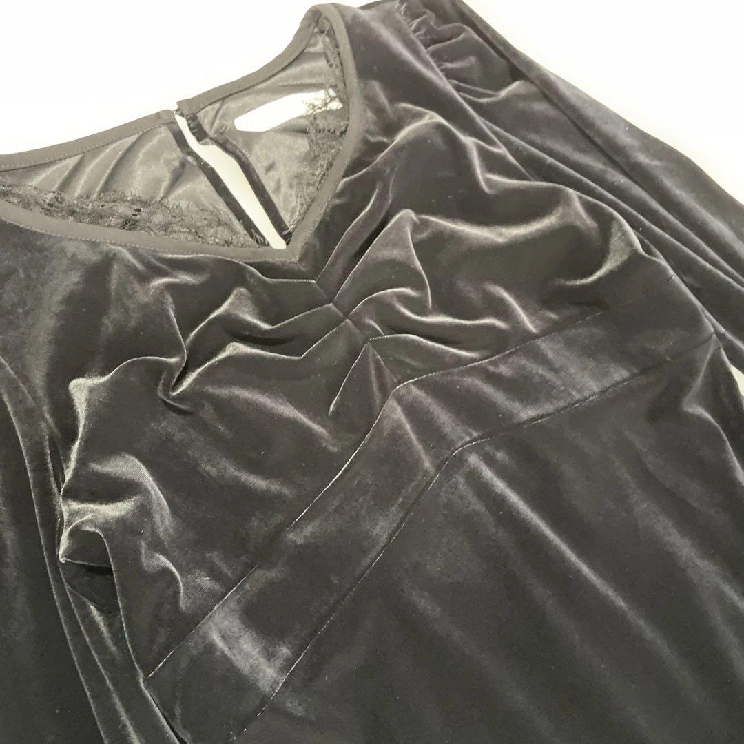 【即発送】Herlipto パーリップトゥ　ベロアワンピース　ブラック　ドレス