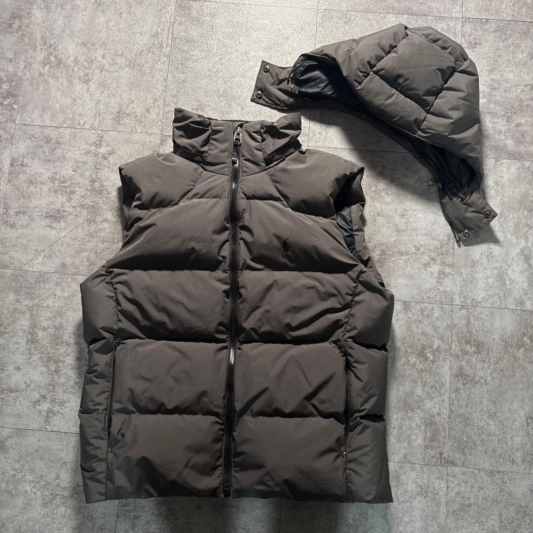 極美品　近年モデル　ポロラルフローレン　ダウンベスト　2way グレー　L