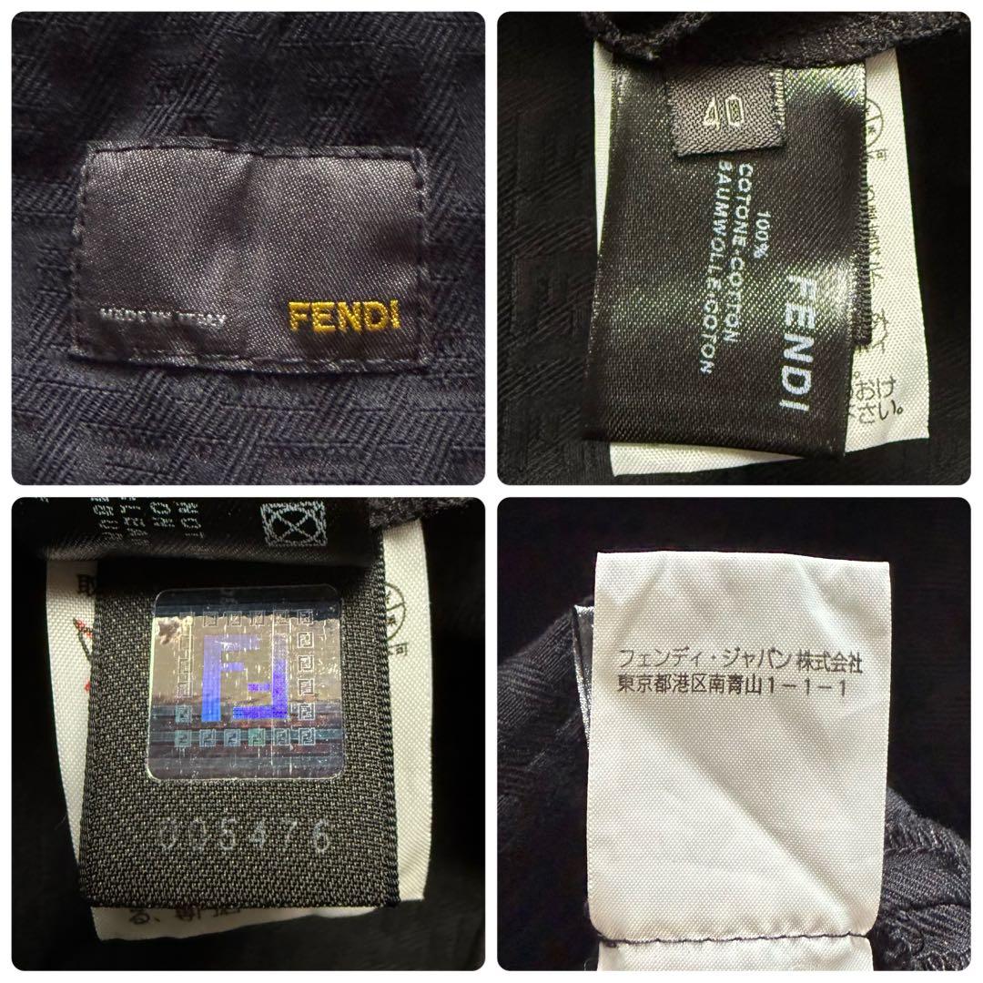 極美品■フェンディ　ズッカ柄　総柄　フレアパンツ　ブラック　イタリア製　40