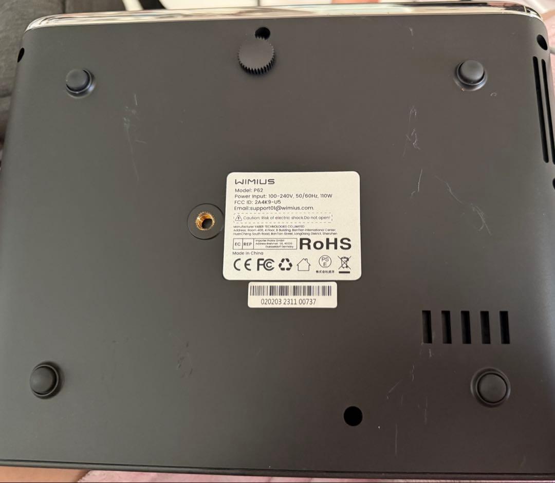 WiMiUS P62 LCD 液晶 プロジェクター 高輝度4K対応 ブラック