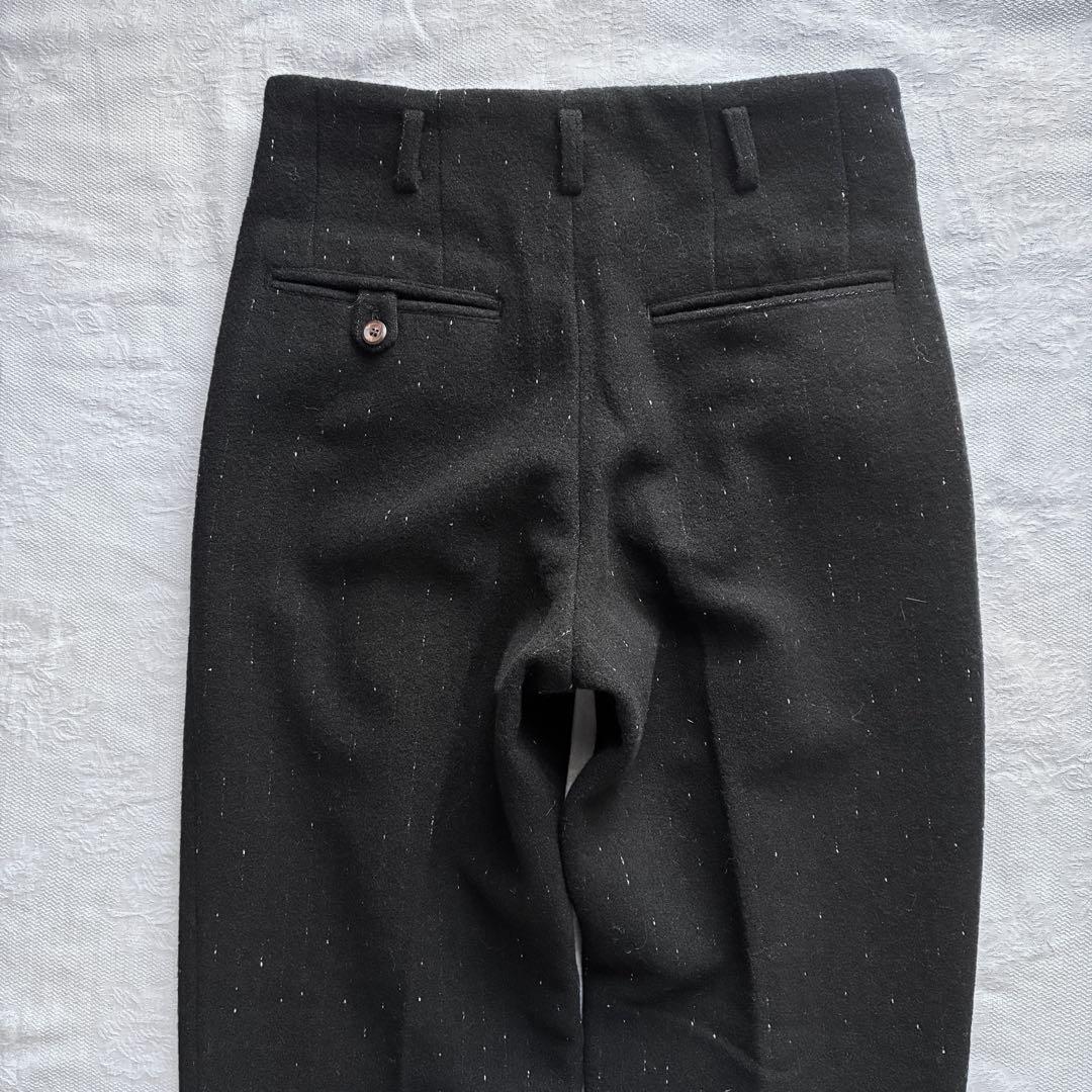 archive 90s NICOLE 絣 縮絨ウール 2tuck slacks