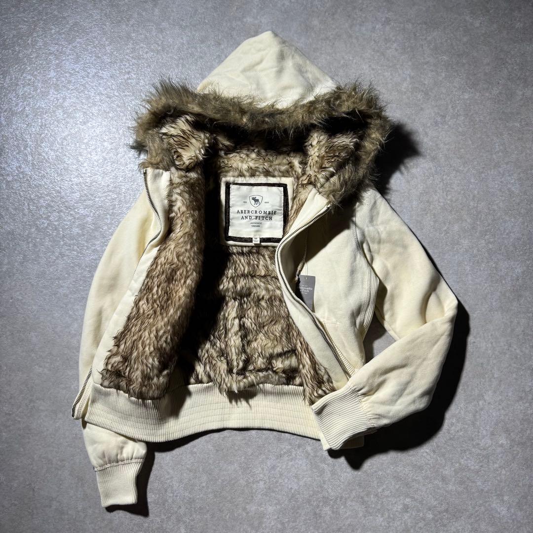 00s archive A&F fur zip hoodie 平成ギャル y2k