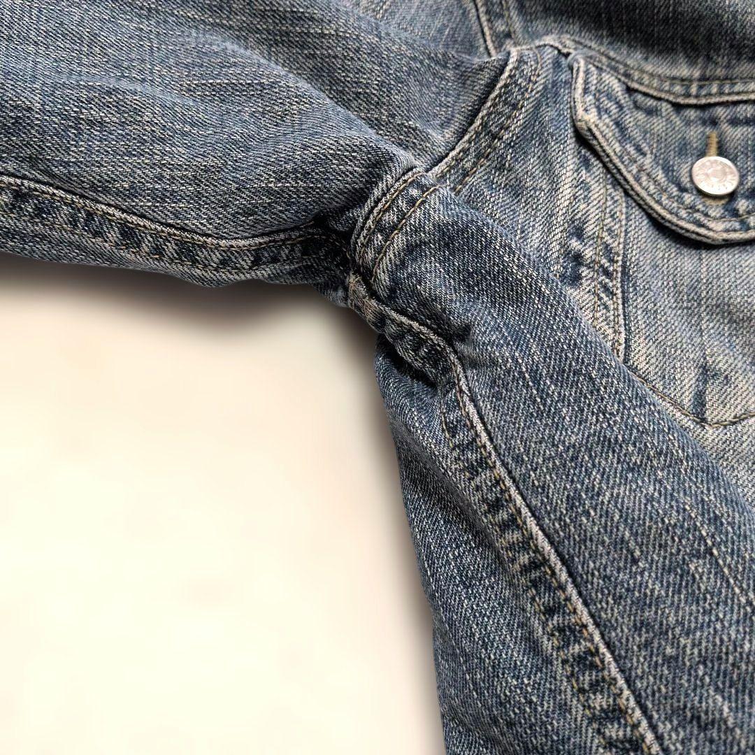 ディーゼル フリンジ風ファー付きデニムジャケット XL ブルー青 ユニセックス