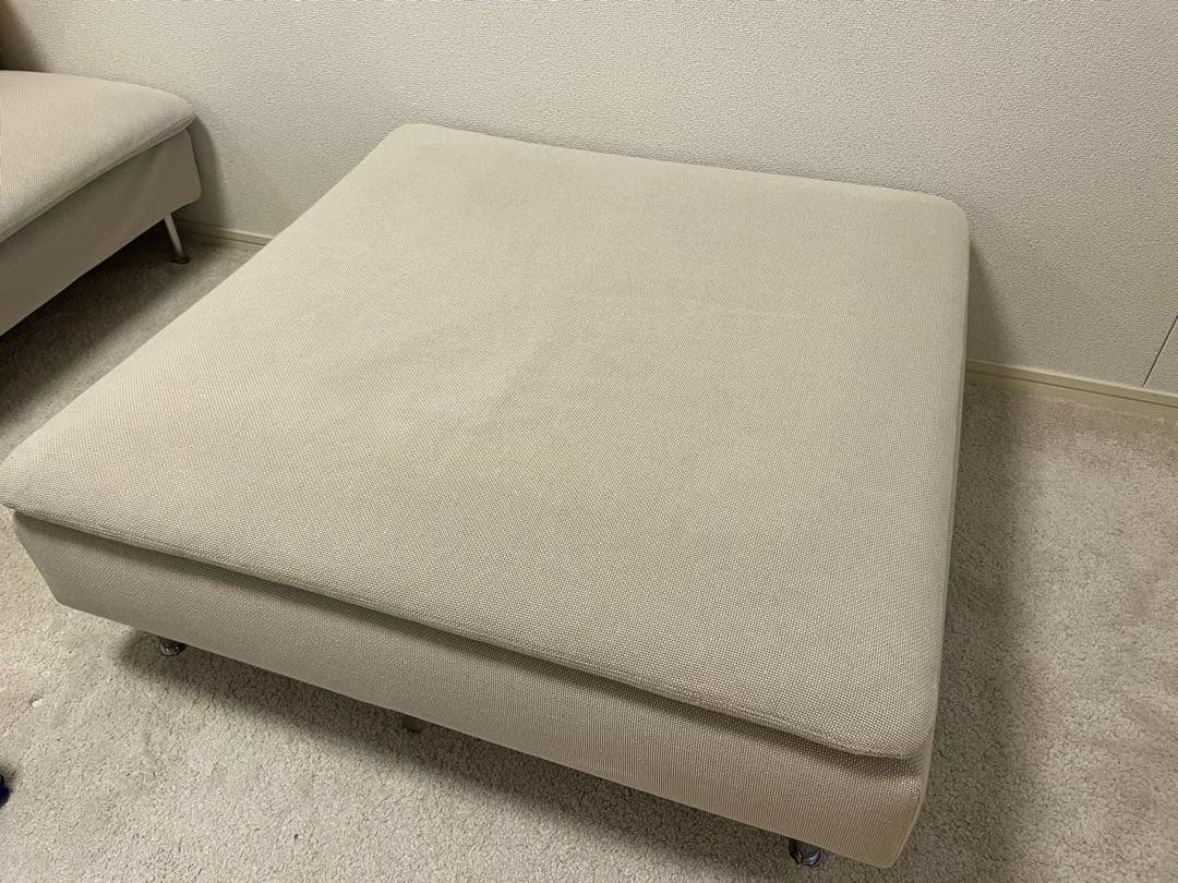 IKEA ソーデルハムン　オットマン　フリードトゥナ　ライトベージュ