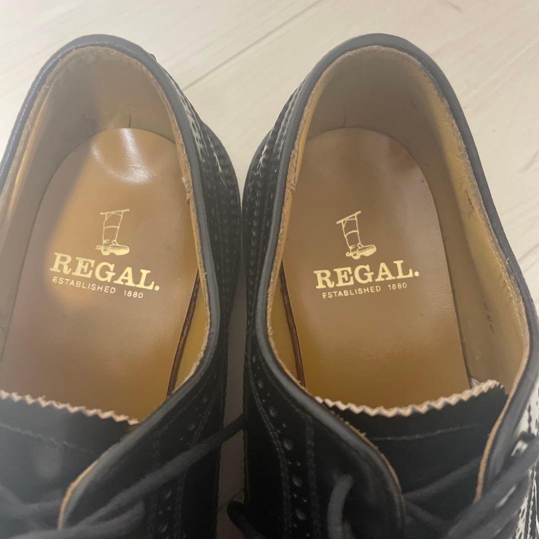 【美品】リーガル　ウイングチップ　2589 ブラック　24.5