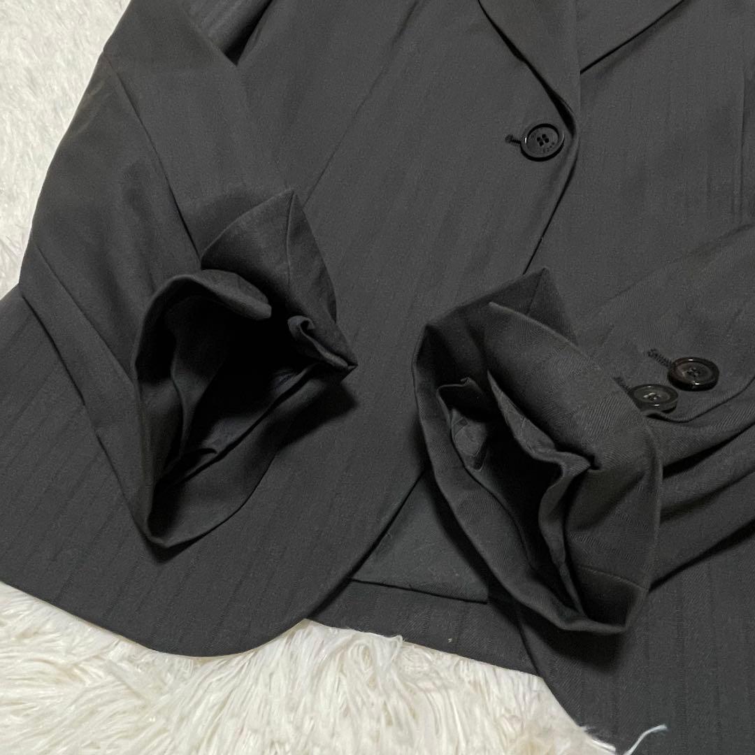 998 GUCCI テーラードジャケット グレー ストライプ 40 裏地総柄