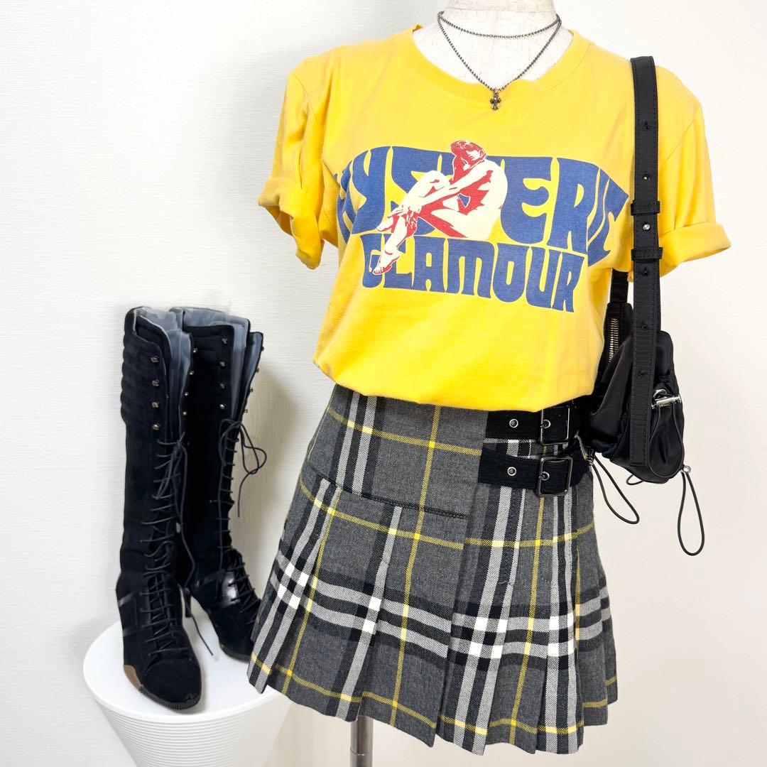 y2k❤️ BURBERRY BLUE LABEL 2連ベルト チェックスカート