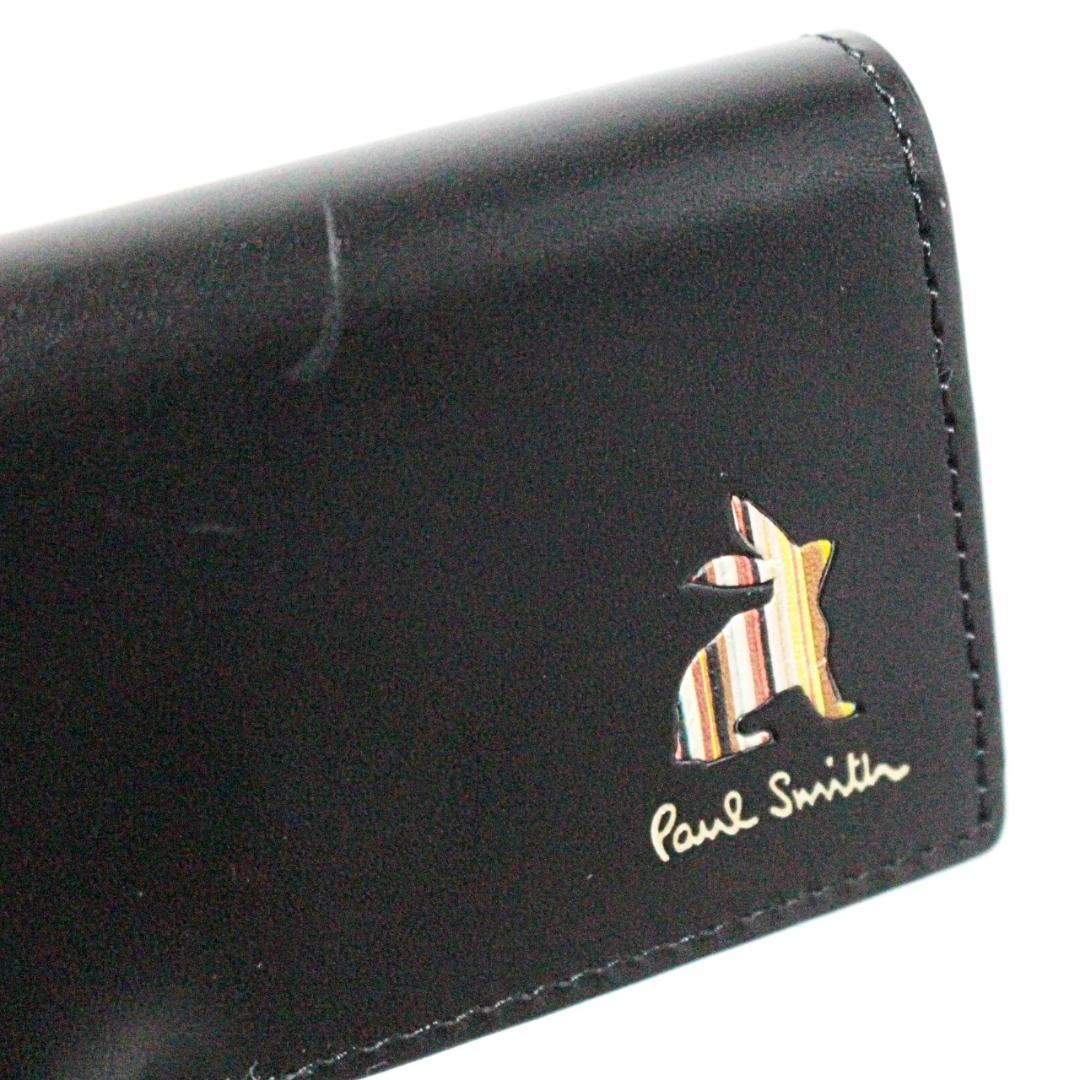 未使用 箱付 ポールスミス ラビットモチーフ キーリング付 5連式キーケース 黒