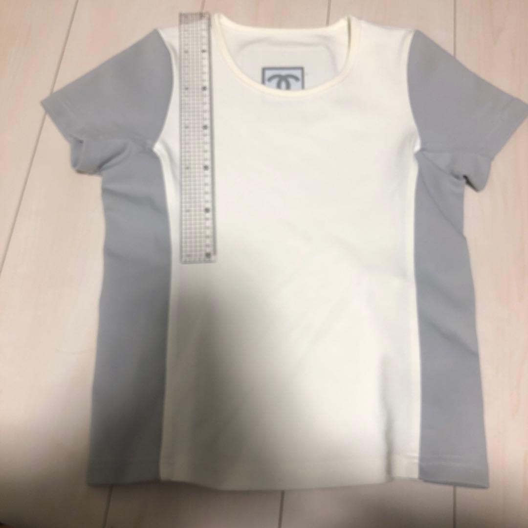 美品 シャネル スポーツライン ココマーク　Tシャツ チビT ストレッチ　40