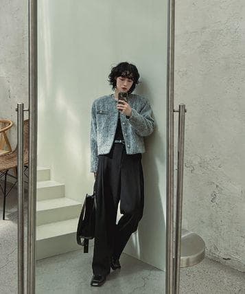 ジャケット・アウター 2plan Joy button mohair crop jacket