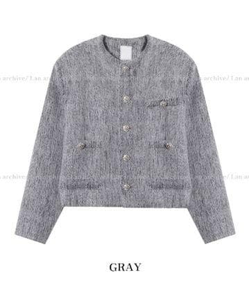 ジャケット・アウター 2plan Joy button mohair crop jacket