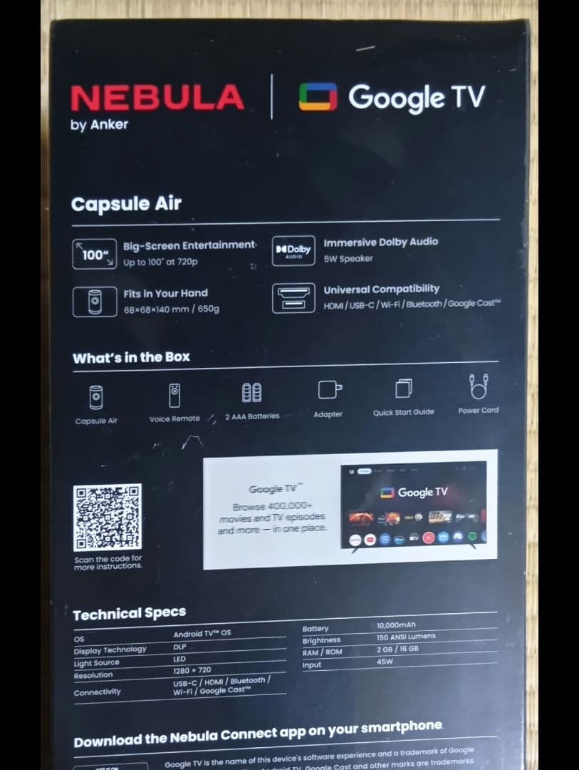 NEBULA Capsule Air ポケットプロジェクター 未使用