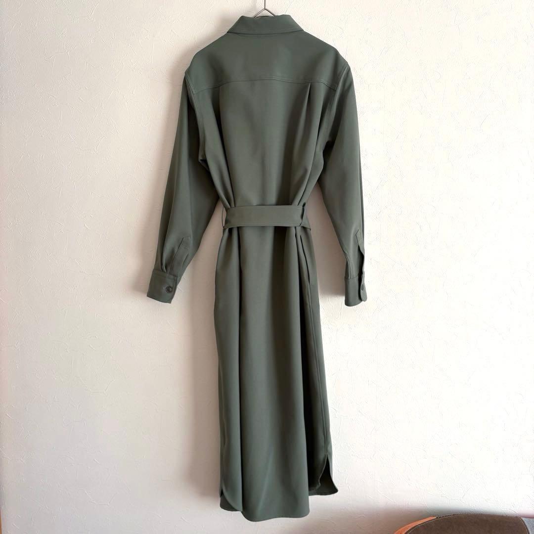 美品✨ SOEJU ソフトオックスシャツワンピース S カーキ 現行品