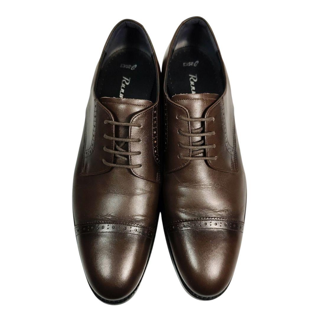アシックス ランウォーク 革靴 ダークブラウン 27.0cm 未使用級 ビジネス