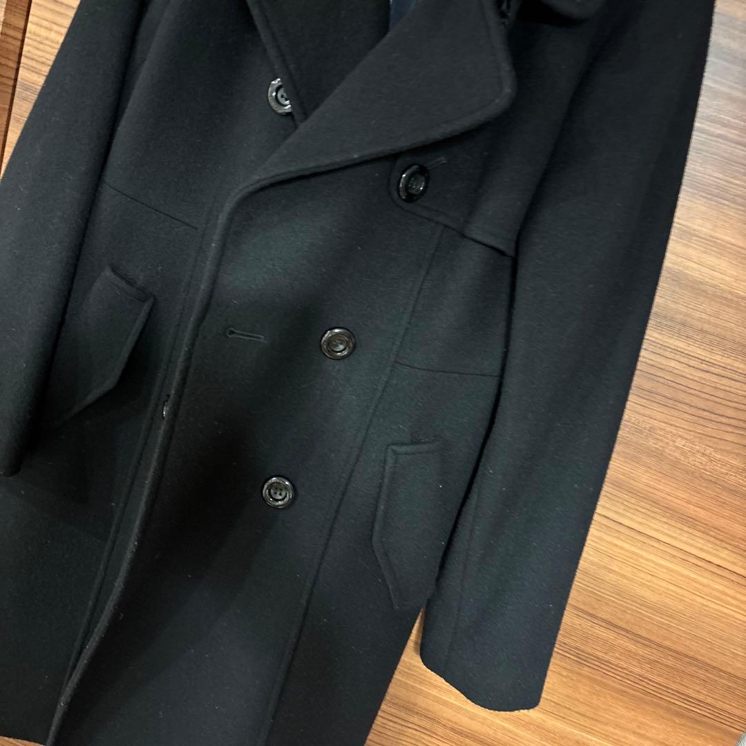 ブルーレーベル　コート　黒 ダブルブレスト ウールコート