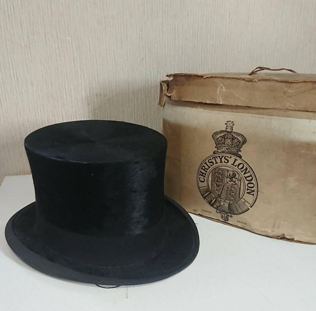 英国クリスティーズ58帽子Christys定番ハット黒フェドーラ