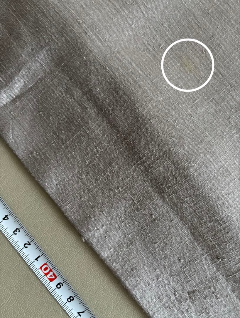 〈訳あり価格〉正絹 無地 袷 結城紬 グレイッシュパープル 洒落紋 波に千鳥