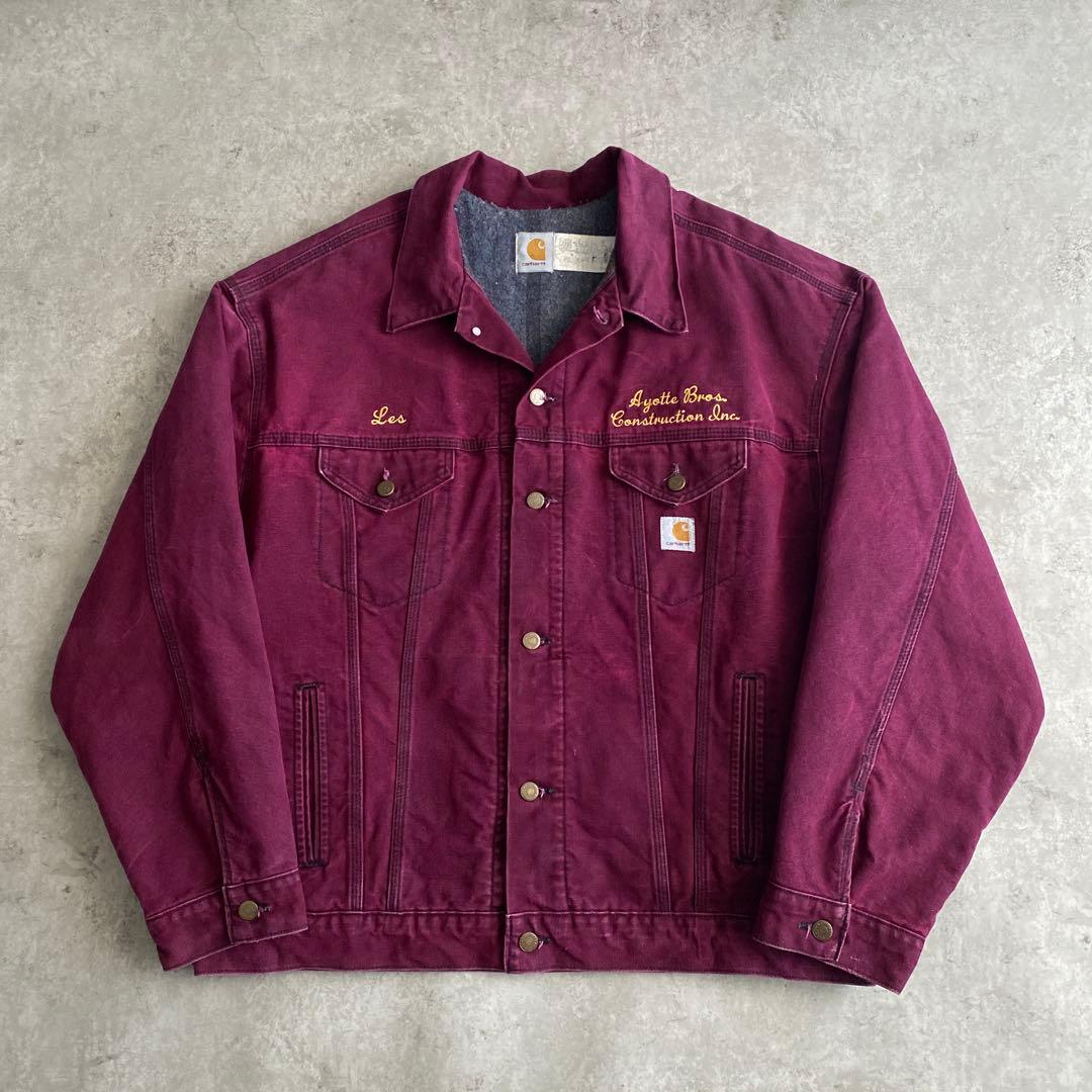 レアカラー 90s カーハート トラッカー ジャケット USA製 XXL ルビー