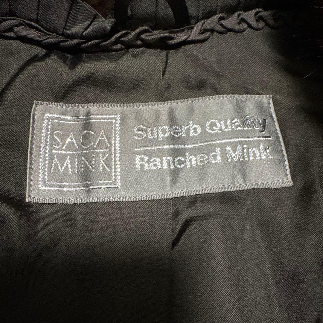 サガミンク L ショールカラー 毛皮 リアルファー銀タグ コート ジャケット