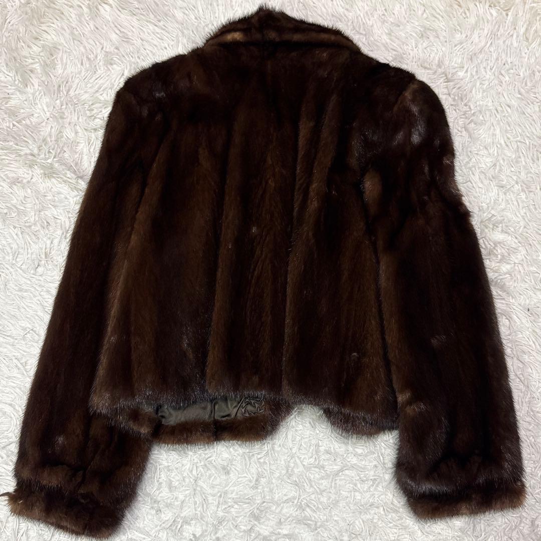 サガミンク L ショールカラー 毛皮 リアルファー銀タグ コート ジャケット