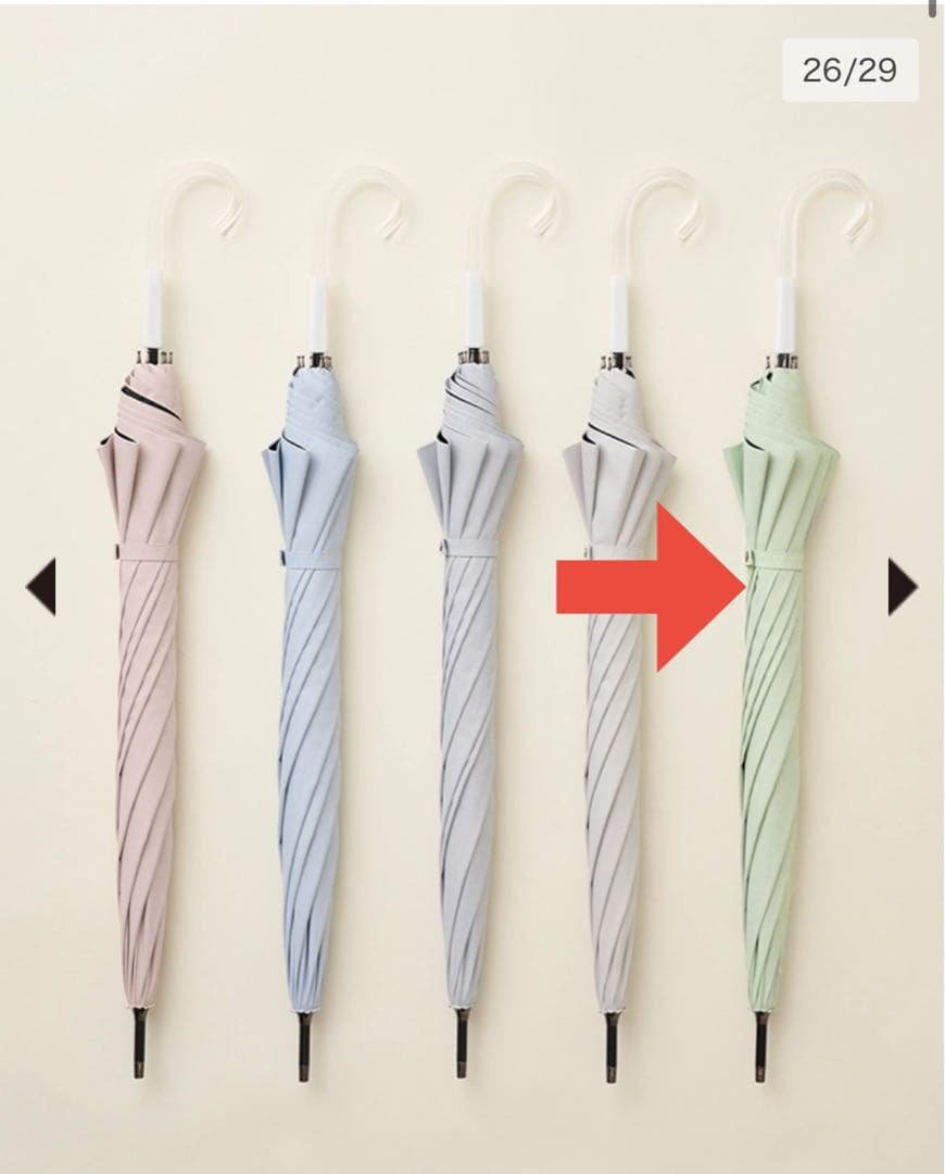 【今季最終価格極美品】サンバリア 100 長傘 L mokuグリーン クリア手元