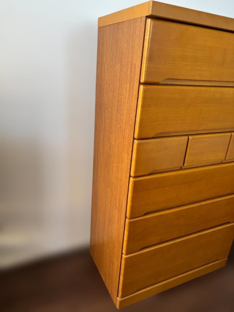 【送料込み】ニトリ　天然木　ハイチェスト フジ　6段チェスト タンス