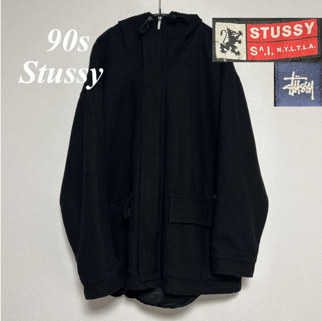90s old stussy ウールコート Lサイズ 紺タグ