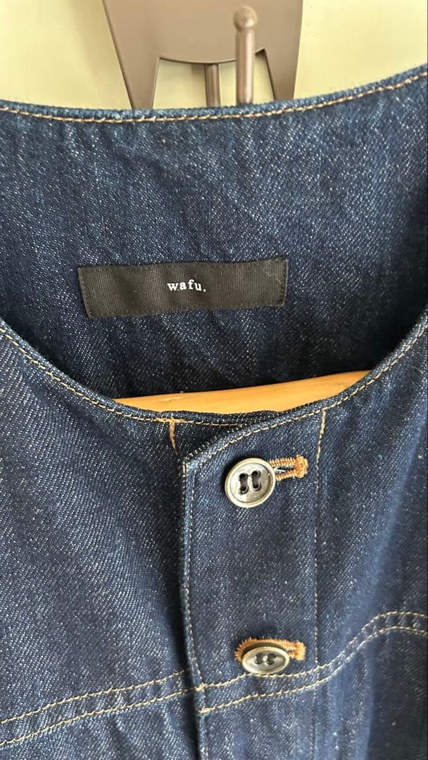 wafu. / ワフリネン ❤︎ リネンデニムノーカラージャケット ❤︎ 試着のみ♪