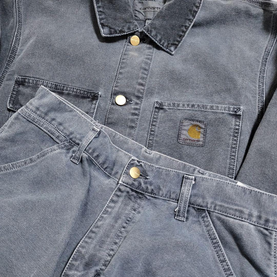 カーハート ダック セットアップ カバーオール ジャケット ペインター 青系