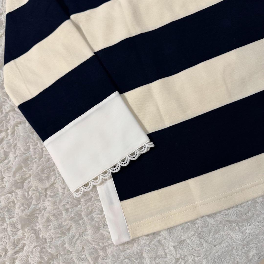 【新品未使用】Bibiy. ボーダー長袖ラガーシャツ