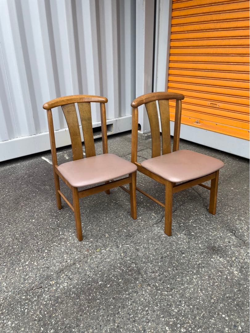 松田家具　木製ダイニングチェア 2脚セット