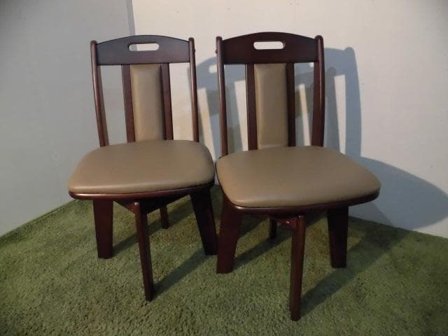 送料無料【限定品/新品】★高級回転ダイニングチェア2脚セットダークブラウン