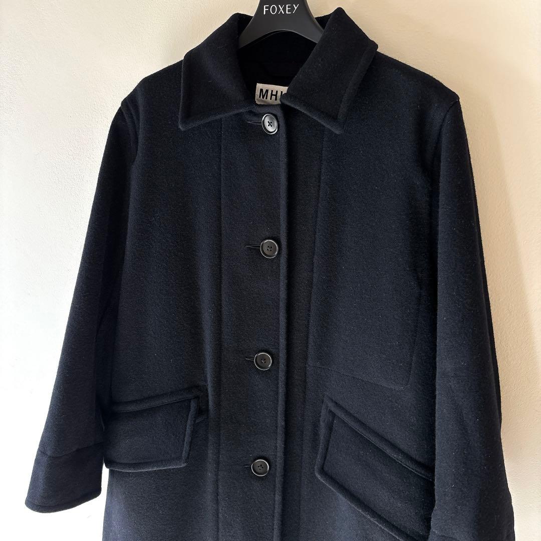 定価5.5万✨MHL. ロング BASIC WOOL MELTON COAT 紺