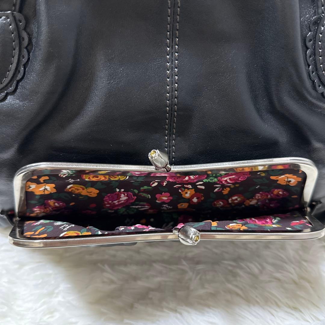 【ANNA SUI 】がま口 バッグ ブラック スタッズ☆美品☆