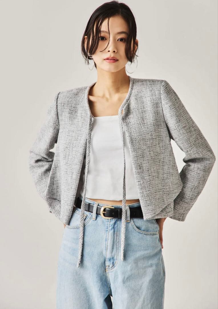 新品未使用⭐︎CONNSE ソフトツイードジャケット（GRAY）