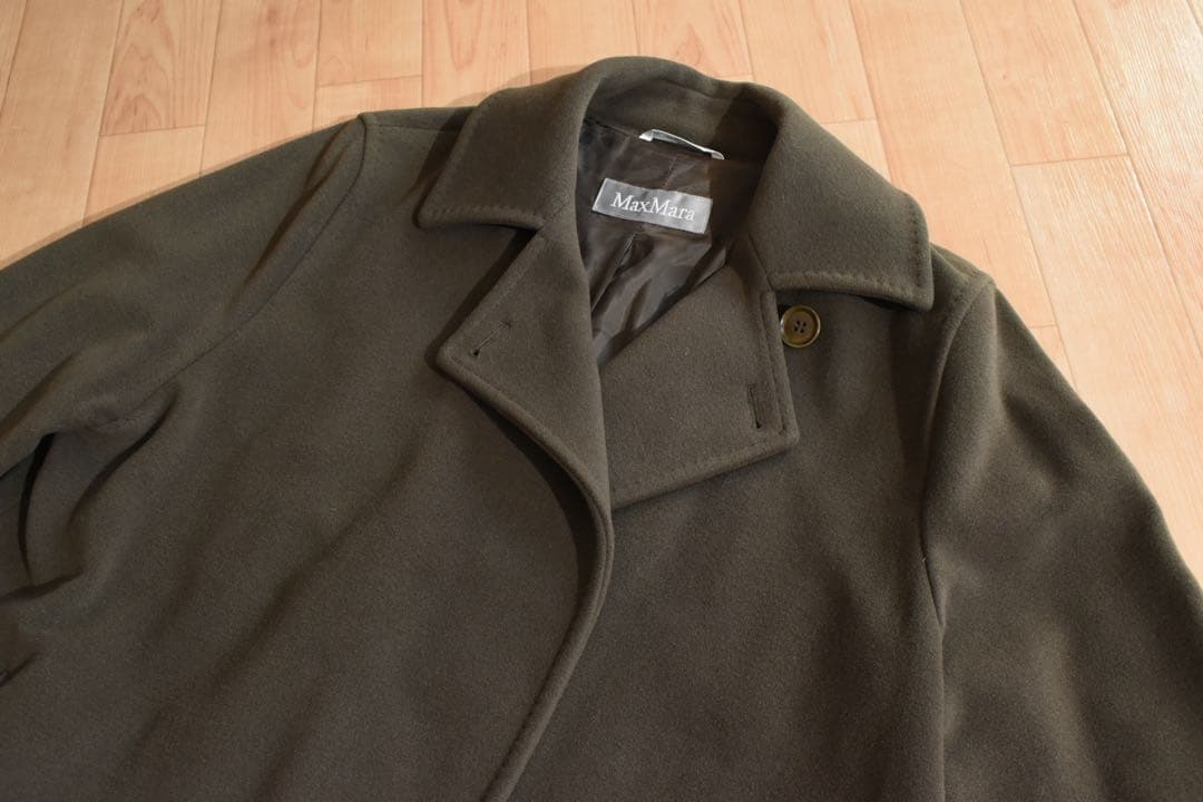 【MaxMara/マックスマーラ】白タグ ウールコート　カーキ