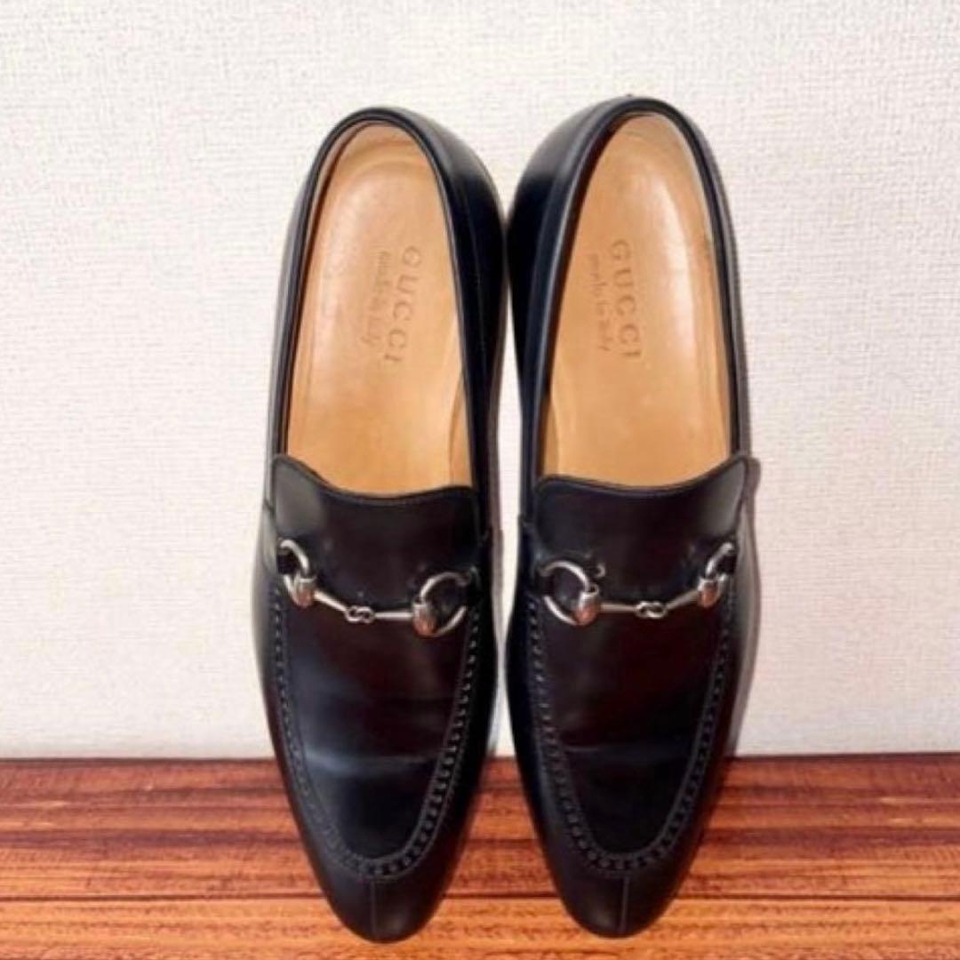 GUCCI グッチ ホースビットローファー 25.5cm メンズ ブラック 靴