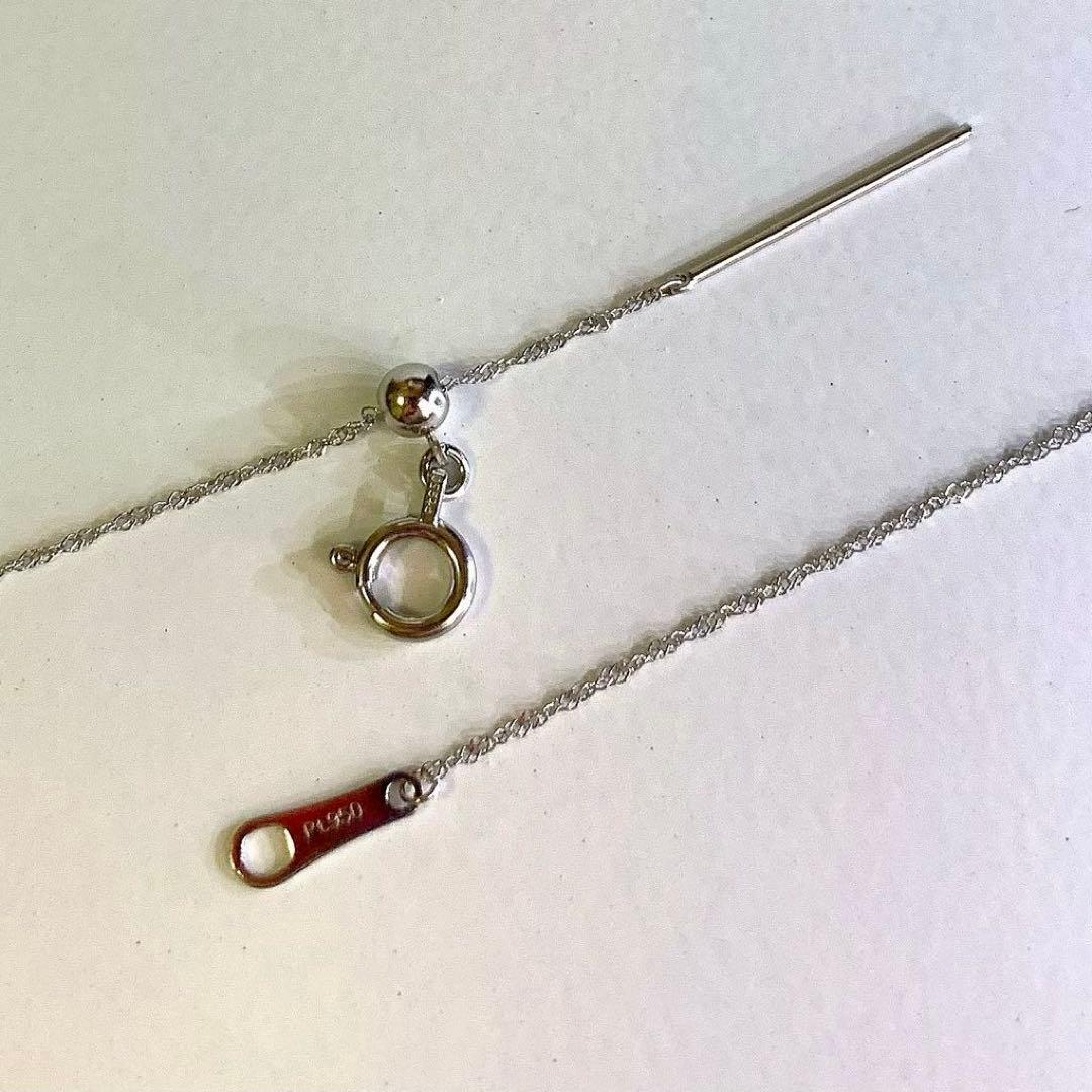 未使用★Pt950 スクリューチェーンネックレス 日本製 プラチナ 白金 白銀色