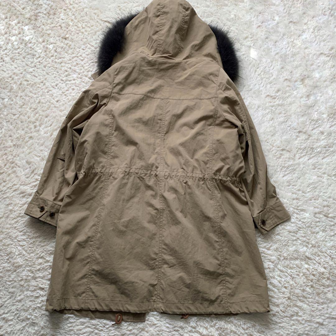 23区 モッズコート ベージュ サイズ44 ラクーンファー　ダブルジップ