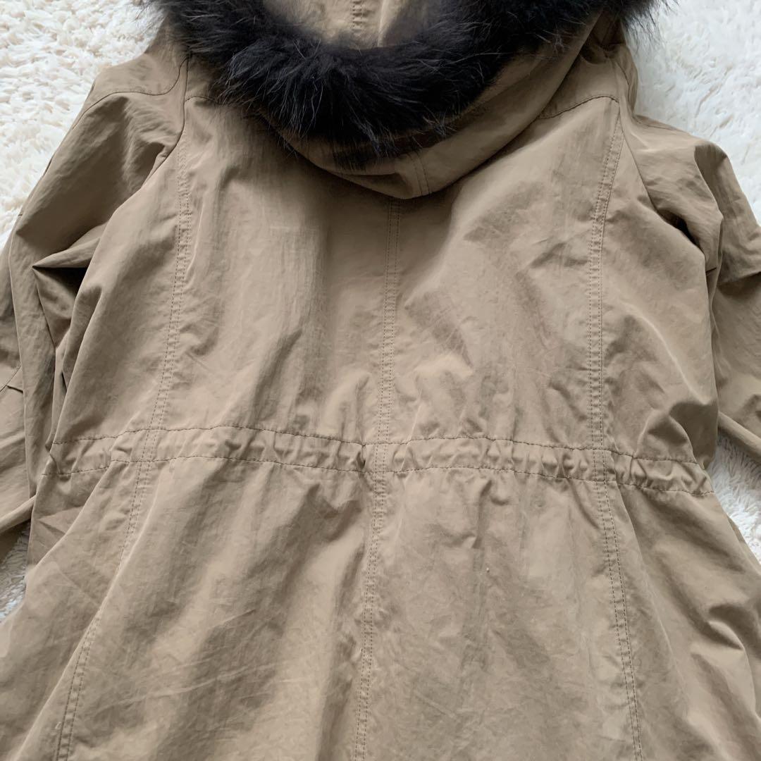 23区 モッズコート ベージュ サイズ44 ラクーンファー　ダブルジップ