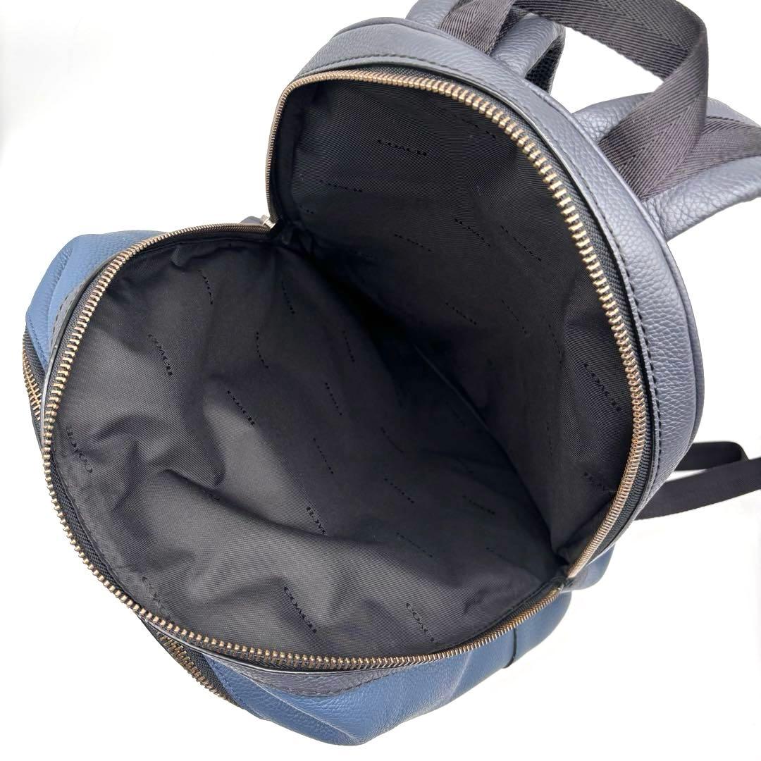 ✨極美品✨コーチ　アカデミー　バックパック　2室　ペプルレザー　ブルー　大容量