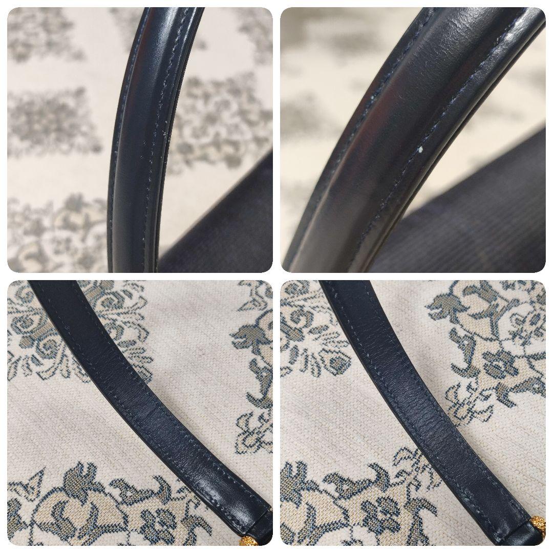 COMTESSE　コンテス　ワンハンドルバッグ　ホースヘアー×レザー　ネイビー