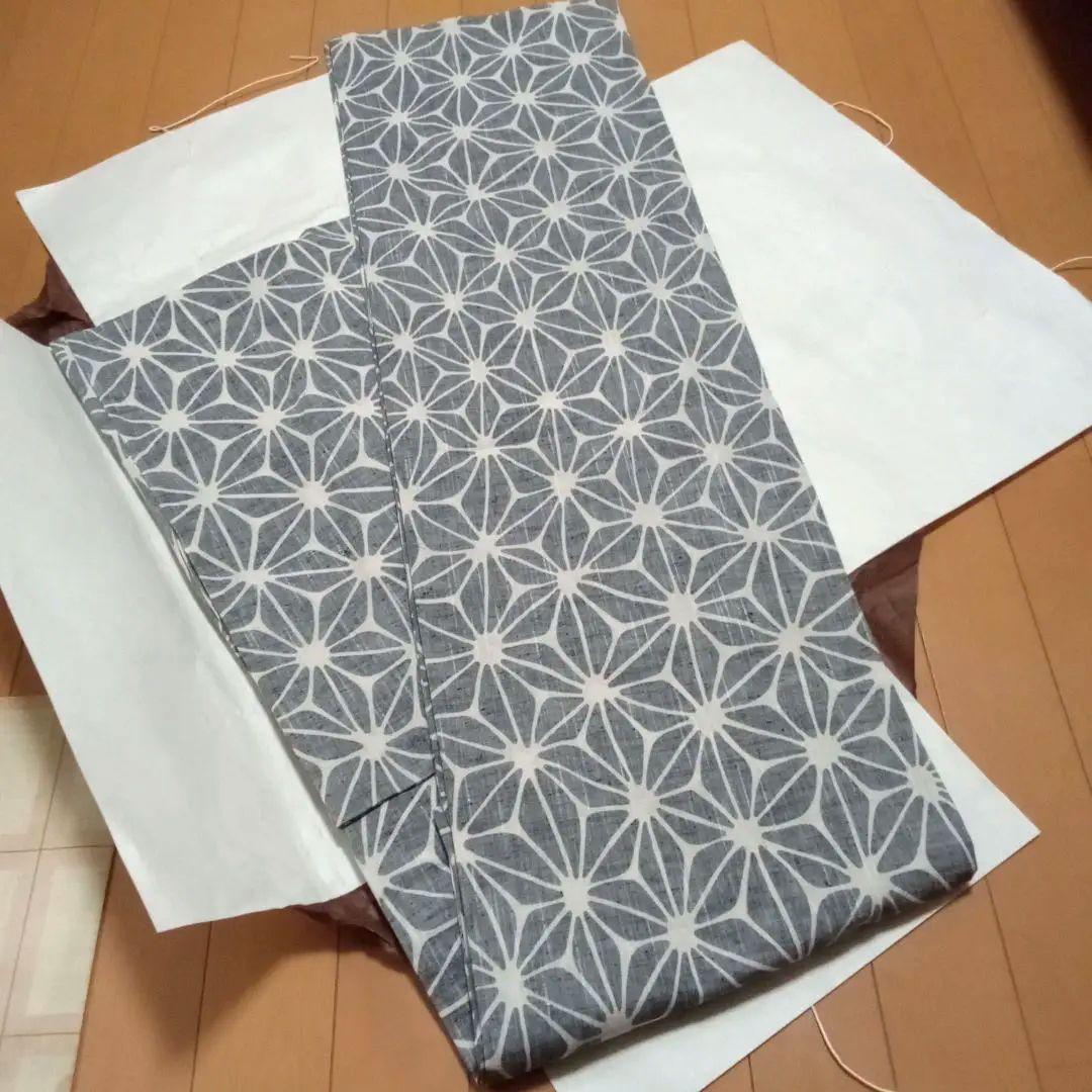 【未着用】竺仙紬ゆかた（変わり麻の葉）