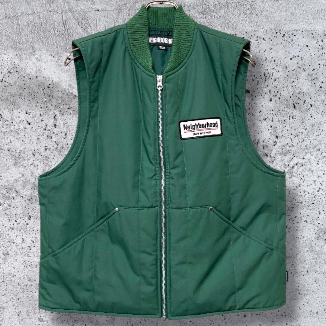 【極美品・中綿入り・希少カラー】ネイバーフッド ワークベスト 緑M 稲葉 長瀬