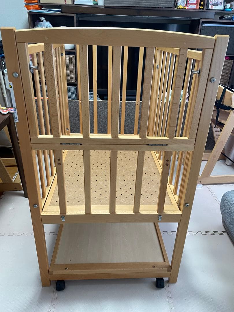 ヤマサキ　ツーオープン　布団60×90センチ用　ミニベビーベッド